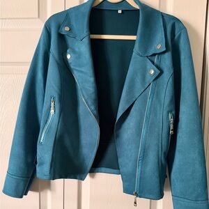 Teal Women's Biker Jacket